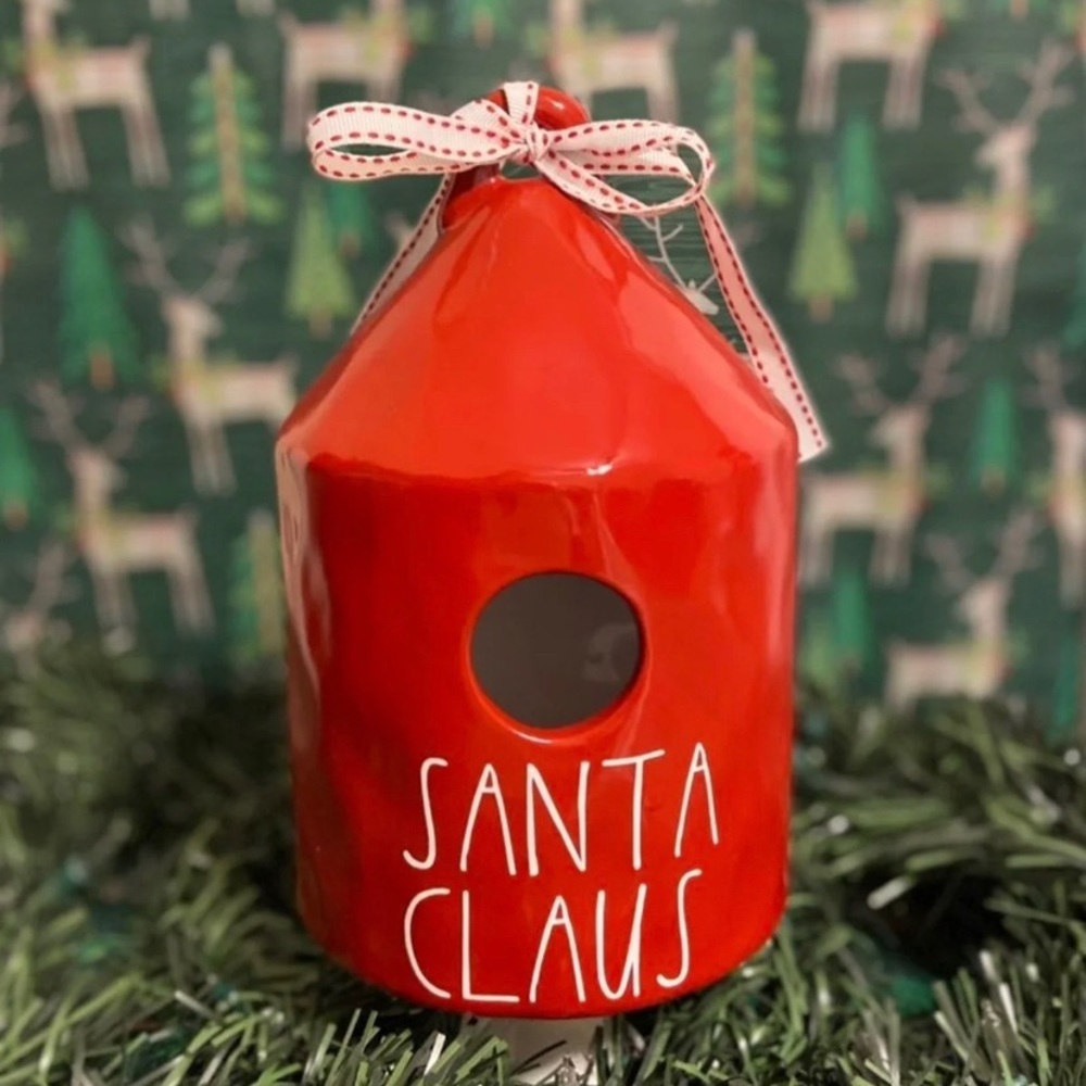 Full Size Red Santa Claus Birdhouse New